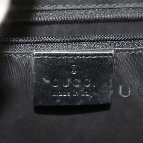 Auth Gucci Tote Bag Black Canvas #4880G69 - Picture 8 of 9